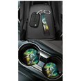thumbnail image 4 of Uorisanigo Starry Wolf Front Back Seat Cover Full Set with Steering Wheel Covers Seat Belt Cover Drink Coasters Car Garbage Can Air Vent Storage Box Rear View Mirror Protector Key Chains 15 Pack, 4 of 7