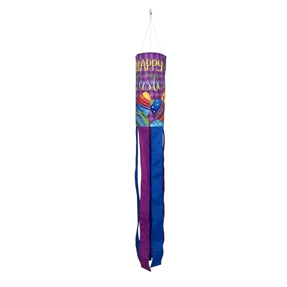 Briarwood Lane Easter Painted Eggs Windsock Wind Twister 40x6 For Easter Wind Spinner