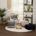 thumbnail image 4 of · REDEARTH · Cube Low Pouf Foot Stool Ottoman - Hand Knitted Poof - Cord Boho Pouffe - Home Decor - Stuffed Footrest for Living Room - Nursery - Bedroom - Patio (16"x16"x8") - Navy Blue, 4 of 9