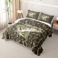 thumbnail image 3 of Feelyou Largemouth Bass Fish Twin Quilt Set for Men, Farmhouse Wooden Camo Twin Coverlet Set, Brown Green, 2-Piece, 3 of 7