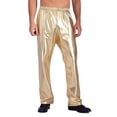 thumbnail image 1 of Aislor Mens Metallic Jazz Dance Pants Elastic Waistband Pants Gold S, 1 of 6