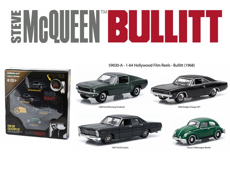 Greenlight Hollywood Film Reels Series 3 Bullitt 4 Cars Set 1/64