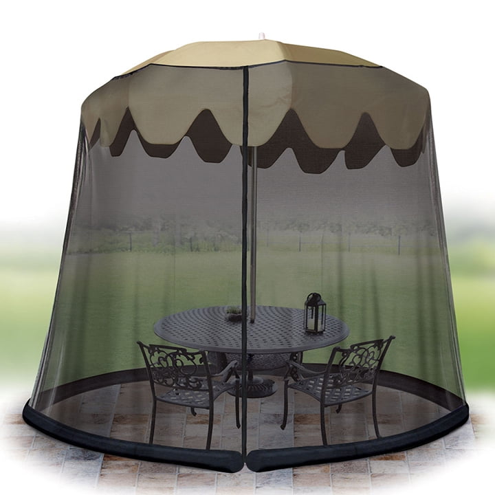 Ideaworks JB5677 Outdoor 7.5Foot Umbrella Table Screen, Black