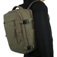 thumbnail image 3 of KAUKKO Thick Canvas Travel Backpack, Flight Approved Carry On Backpack with Shoe Pouch and 15.6 inch Laptop Compartment, 40L Luggage Casual Daypack Weekender Bag, 10-ARMYGREEN, 3 of 7