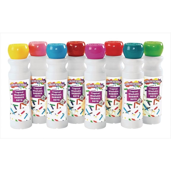 Colorations Washable Tropical Dabber Dots - Set of 8