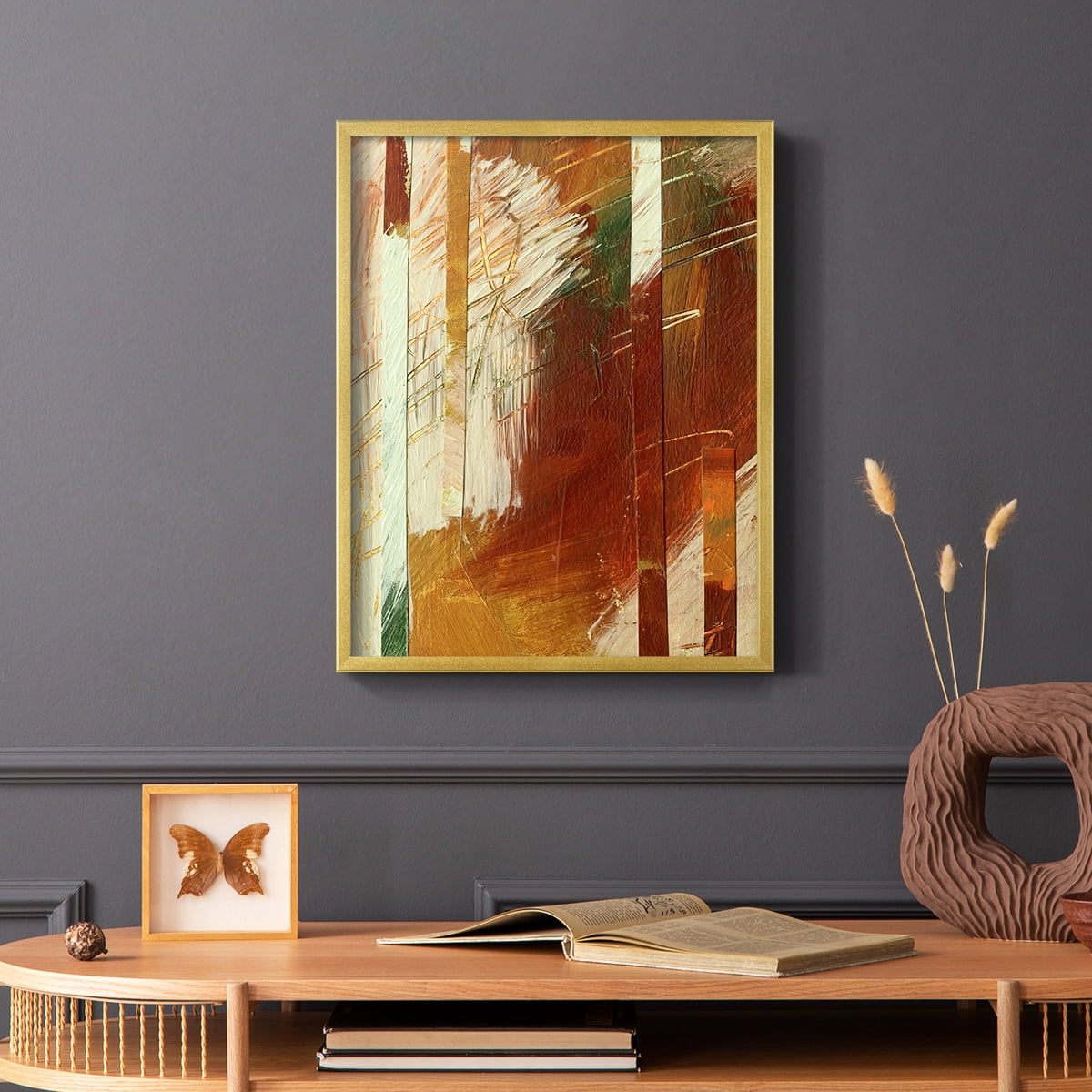 Wheaten I Framed Print in Gold Solid Wood 8 x 10 Framed Print