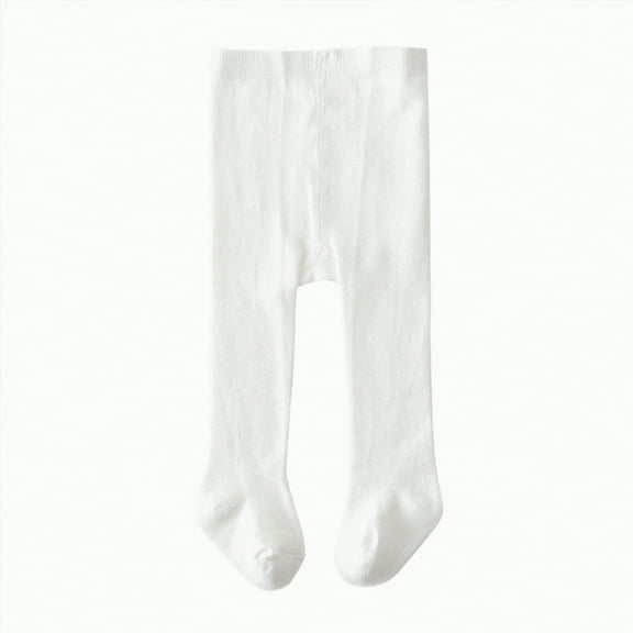 Ccpelsie Fall Winter Tights for Girls Dance Toddler Girls Leggings Footed Soft Kids Elasticity Pantyhose(White,9-18 Months)