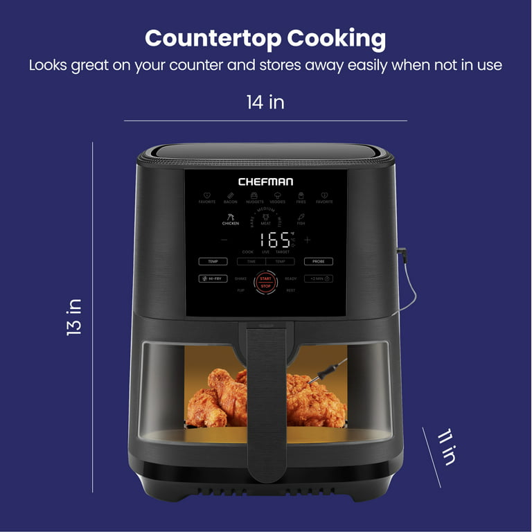 Chefman 5 Qt. Digital Air Fryer with Temperature Probe, 8