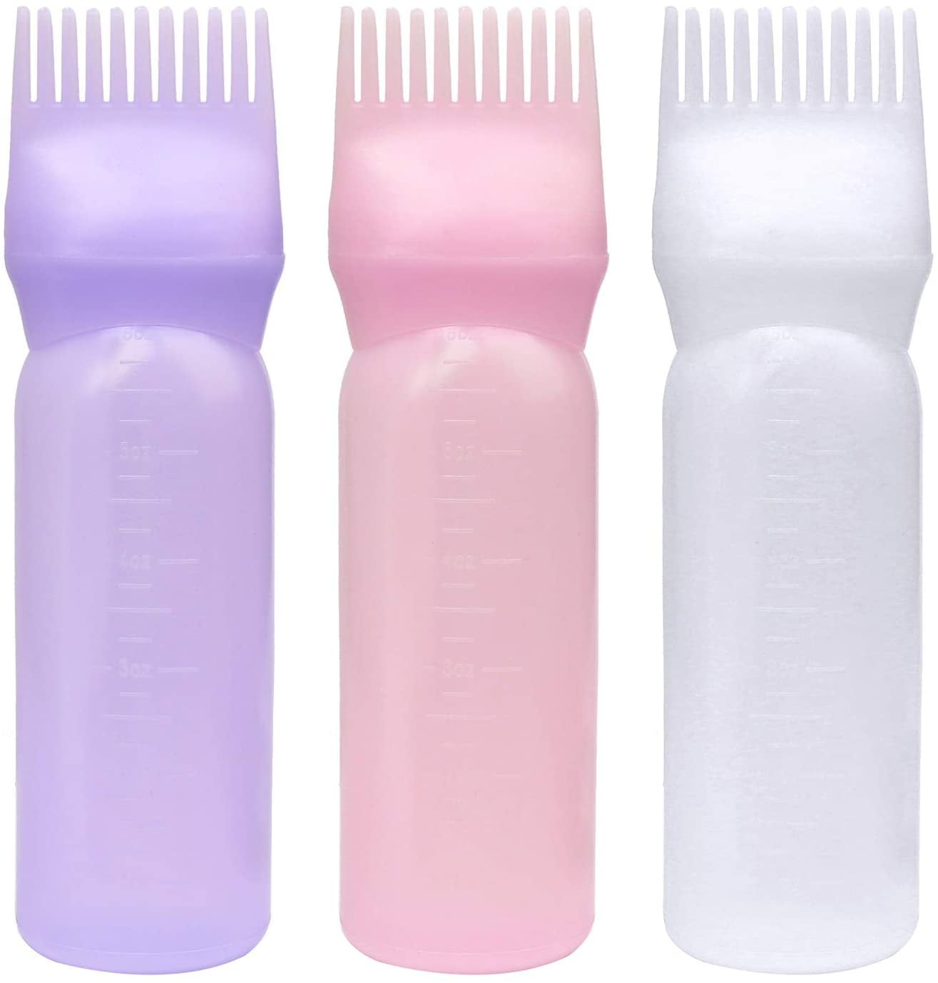 3 Pack Comb Applicator Bottle 6 oz, Applicator Bottle for Hair Dye