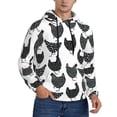 thumbnail image 2 of Cauagu Retro Rooster for Men's Pullover Hooded Sweatshirt Athletic Casual Hoodie Aautumn Hoodie Sweatshirt for Men Pullover Casual Hooded Sweatshirt-Large, 2 of 7