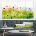 thumbnail image 1 of Design Art - Cosmos Abstrait Vert Violet de Fleurs, 1 of 3