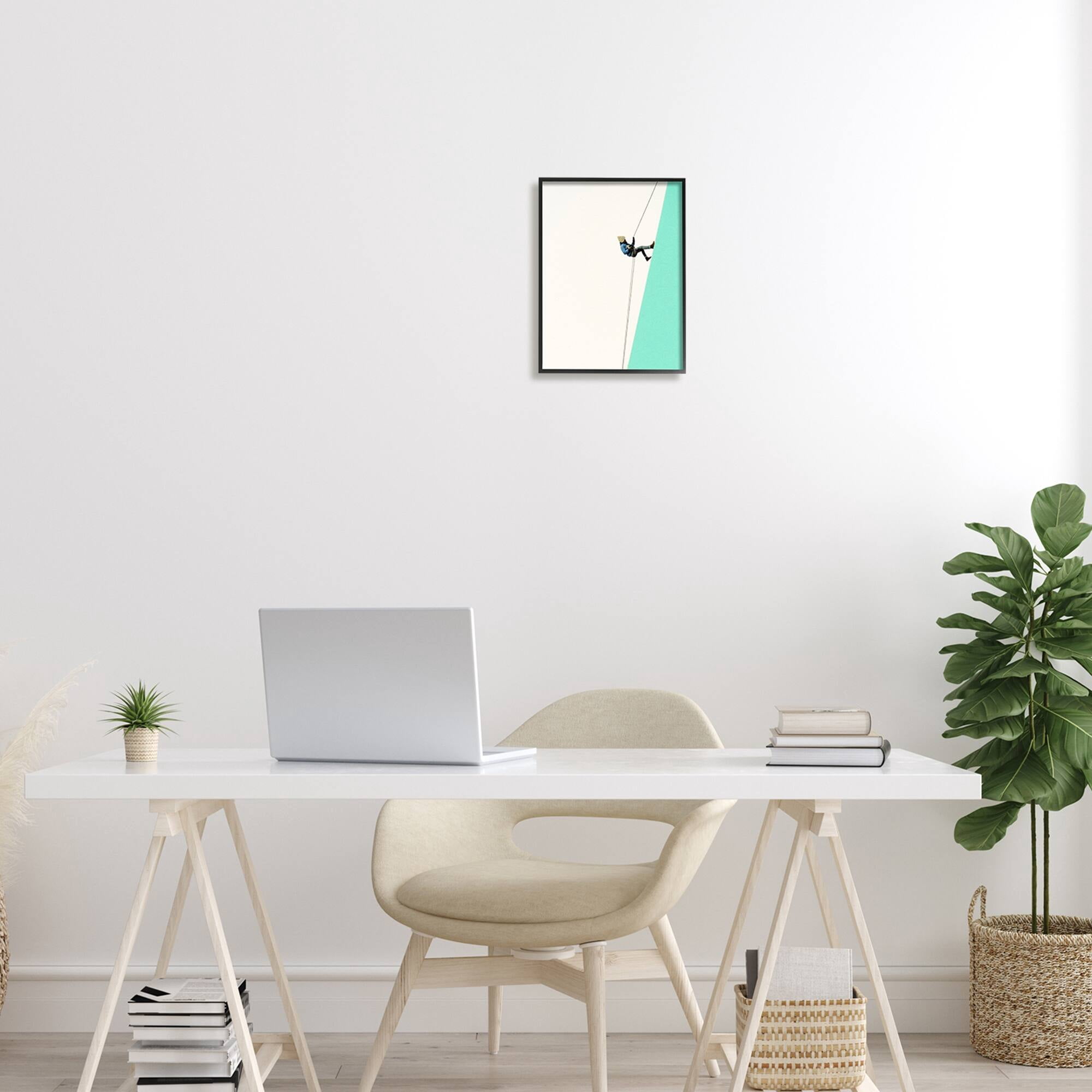 Stupell Industries Modern Mountain Climber Abstract Simple Shape Design Framed Wall Art, 11 x 14, Design by Cassia Beck