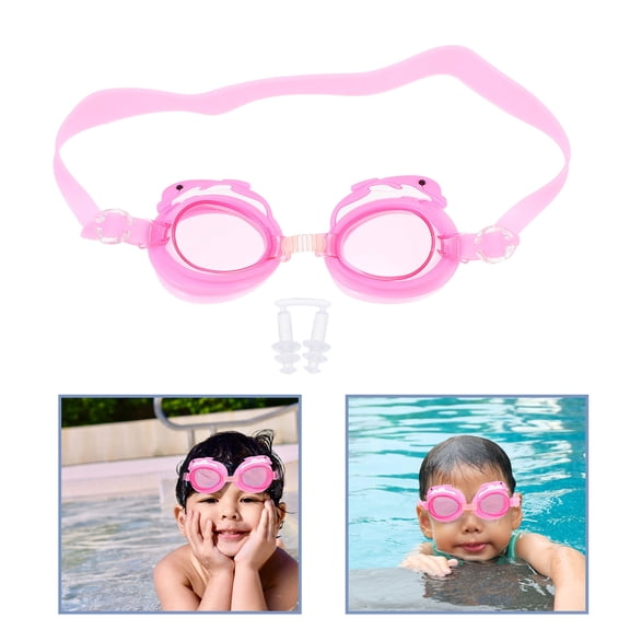 GOOHOCHY Pink Kids Goggles for Swimming with Improved Nose Bridge 1Pack