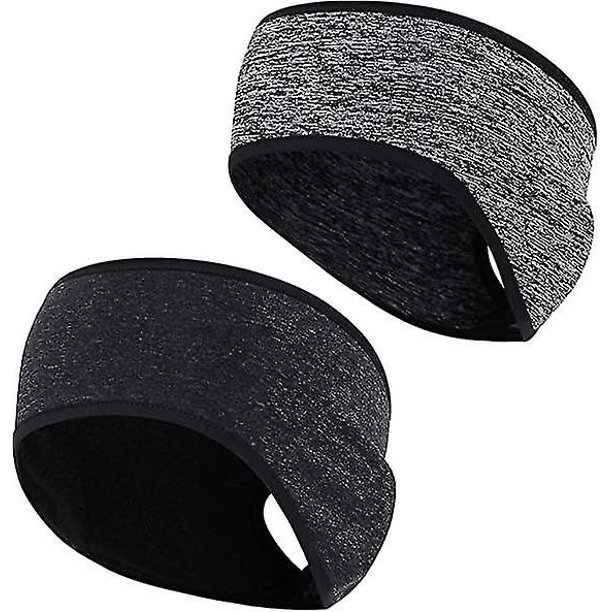 2 piezas de diadema de cola de caballo de vellón, diademas deportivas de invierno, diadema ligera de invierno, orejeras, banda deportiva polar