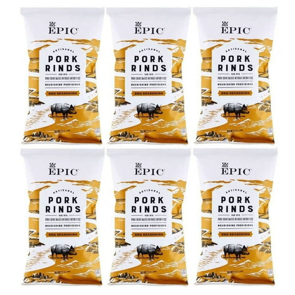Epic Baked Pork Rinds - Texas BBQ 2.5oz (6-Pack)