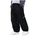 thumbnail image 2 of NAISIBABY Boys Cargo Pants, Elastic Waist Casual Baggy Straight Leg Kids Cotton Fashion Pants Black 11T, 2 of 9