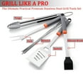 thumbnail image 3 of Stainless Steel BBQ Grilling Accessories Kit, Premium BBQ Tools with Hooks & Storage Apron, Grill Utensils Set for Outdoor Grill, Cooking, Camping, Fathers Day Grilling Gifts for Men Dad, 3 of 4