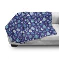 thumbnail image 3 of Winter Soft Flannel Fleece Throw Blanket, Snowflakes and Silhouettes of Christmas Pine Trees Christmas, Cozy Plush for Indoor and Outdoor Use, 70" x 90", Violet Blue Pale Blue, by Ambesonne, 3 of 6