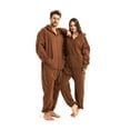 thumbnail image 2 of Xmascoming Onesie Adult Hooded Fleece Pajamas Brown Size US XL, 2 of 4