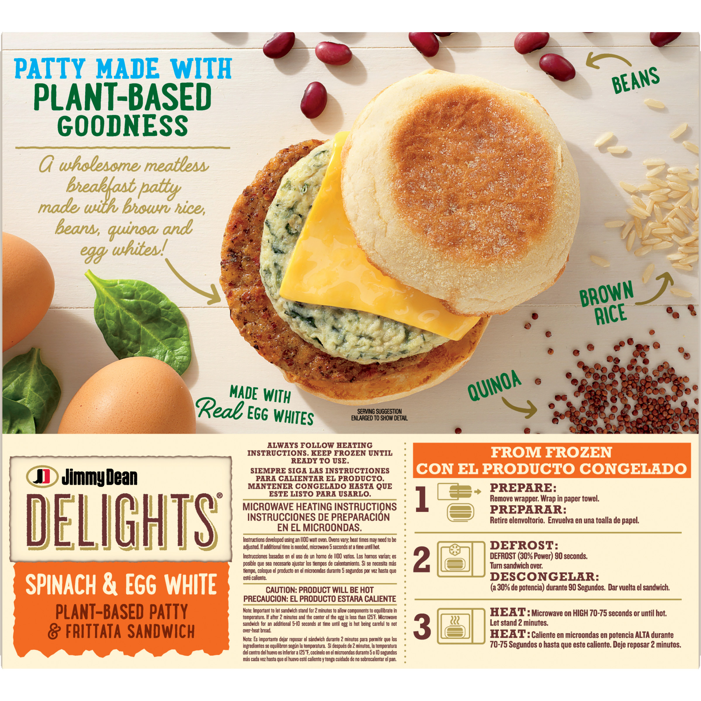 Jimmy Dean Delights Spinach Egg White PlantBased Patty, 55 OFF