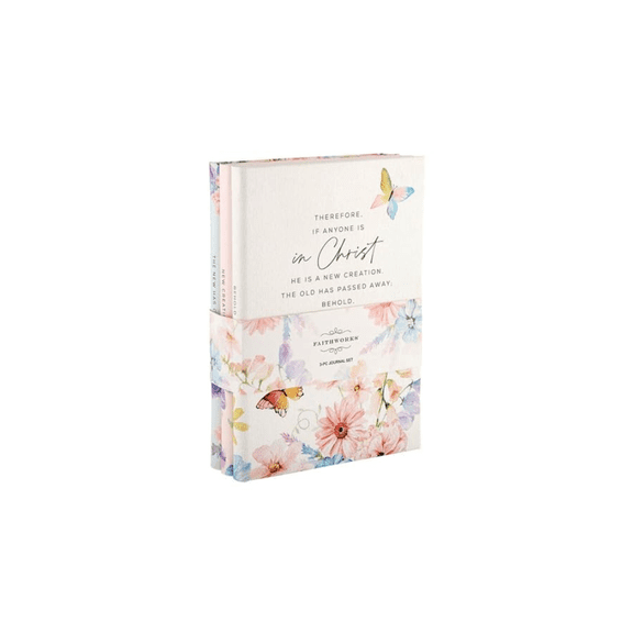 Faithworks Inspirational Journals - Medium Hardcover Notebooks with Scripture, Set of 3, Made New