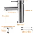 thumbnail image 5 of Grifo de baño, mezclador monomando de lavabo de acero inoxidable 304, grifo de baño de diseño moderno con tubo PEX, grifo de lavabo ajustable de agua fría y caliente (manguera no incluida) BRI  Rojo Verde, 5 of 5