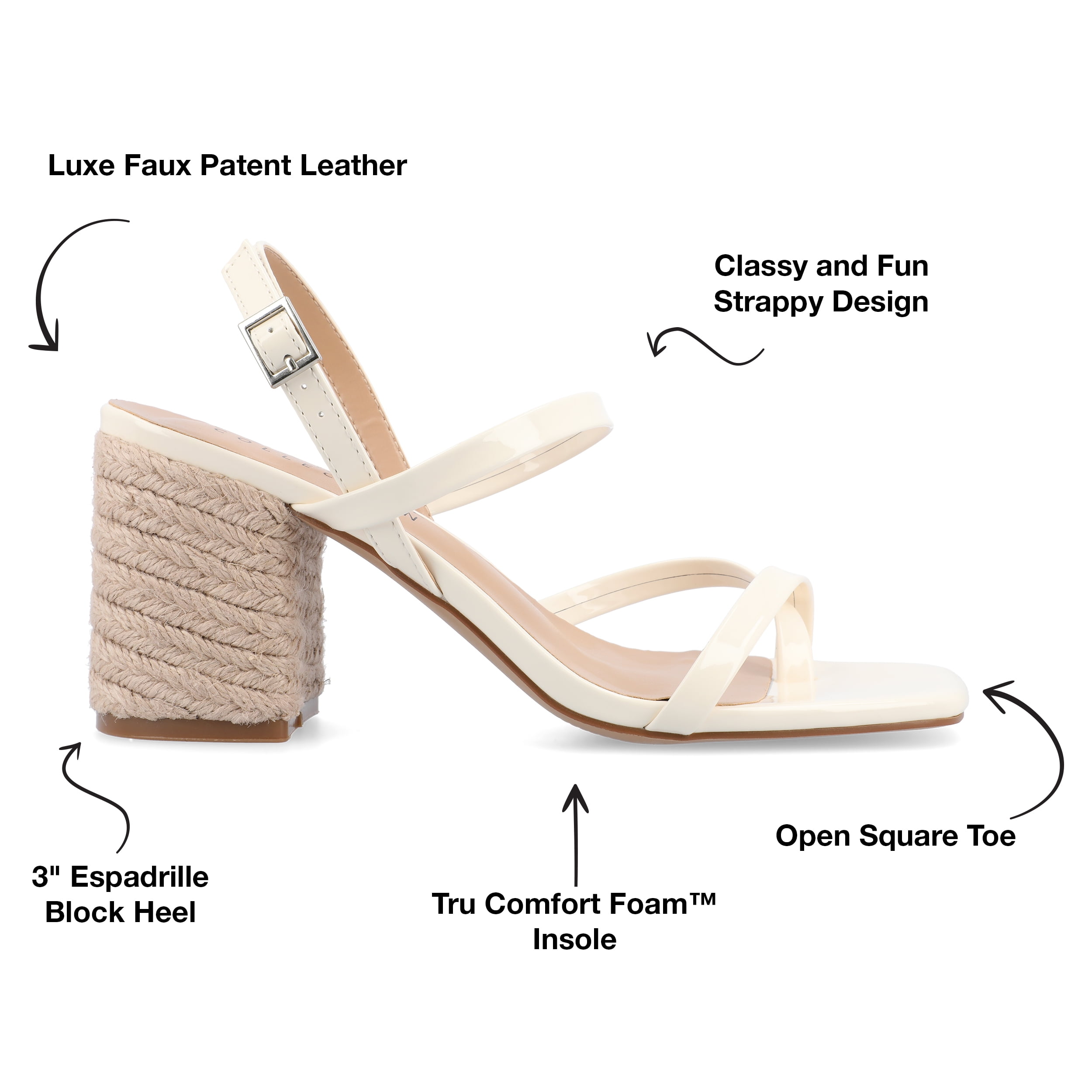 Journee Womens Olivina Jute Covered Block Heel Dress Sandals