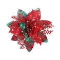 thumbnail image 1 of Flores artificiales con purpurina para decoración de árbol de Navidad, adornos de Feliz Año Nuevo, flores falsas, 2023, 1 of 4