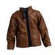 thumbnail image 3 of Figura a escala 1/12, chaqueta de cuero sintético, ropa de muñeca hecha a mano, disfraz para acción de 6 pulgadas Marrón, 3 of 9