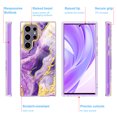thumbnail image 4 of Petocase for Samsung Galaxy S24 Ultra 5G Case,Fashion Marble Pattern Slim Rugged Shockproof Protective Phone Cover for Women Girls Mens Boys,Deep Purple, 4 of 7
