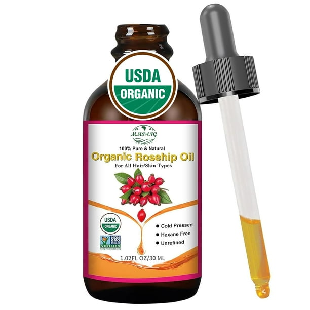 Aceite de semilla de rosa mosqueta MMPANG orgánico 30 ml para el cuidado de la cara y el cabello