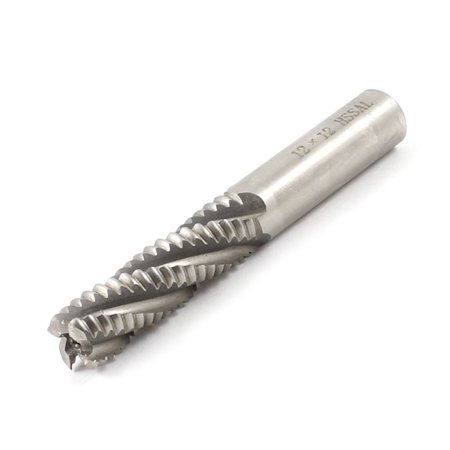 Unique Bargains Milling Cutter Straight 4 Flutes End Mill 12mm x 12mm x 45mm x 80mm