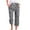Gray, variant on Womens Pants Plus Size Capris Solid Color Print Elastic Slacks Loose Cropped Trousers