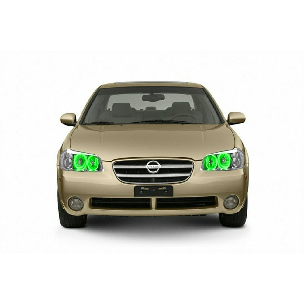 Flashtech Green LED Halo Ring Headlight Kit For Nissan Maxima 0203