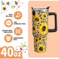thumbnail image 4 of Sunflower Gifts 40 Oz Tumbler with Handle and Lid Straw, Retro Leopard Stainless Steel Double Walled Vacuum Insulated Cup Mug, Sun Flowers Lover Birthday Gifts for Women Girls (1 PC), 4 of 6