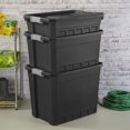 thumbnail image 2 of Sterilite 38 Liter Stacker Tote, Durable Plastic Bin with Latch Lid, Black - 6 Pk, 2 of 9