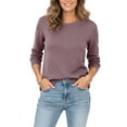 thumbnail image 6 of Maplenight Fall Sweaters for Women Crew Neck Long Sleeve Pullover Tops Knit Soft Cozy Sweater Business Casual Fall Clothes, 6 of 8