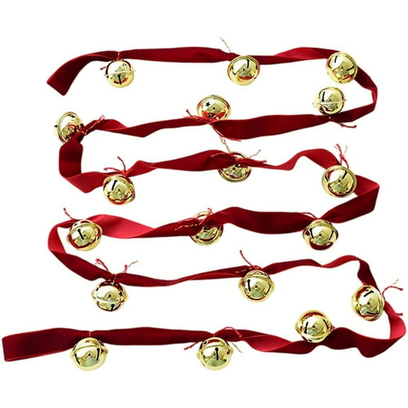 Christmas Metal Bell Ribbon Christmas Decorations Garland Jingle Bell Hanging Bell Garland Craft Bells for Christmas Trees