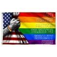 thumbnail image 3 of Bayyon LGBT Grommet Flag Love Respect Freedom Tollerance Equality Pride Flag Banner with Grommets 3x5Feet Man cave Decor, 3 of 6
