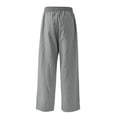 thumbnail image 4 of ZHANGDER Girls Linen Pants Wide Leg Pants Elastic Waist Summer Casual Beach Lounge Trousers with Pockets, Gray 10-11 Years, 4 of 6