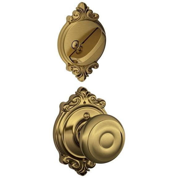 Schlage Lock Company F94GEO609BRK Antique Brass Interior Pack Georgian Knob