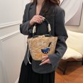 thumbnail image 3 of Bolsa de paja tejida de fábrica transfronteriza Bolsa de ratán Bolsa de mano tejida de paja de gran capacidad Bolso de mano para mujer 2024 Nuevo hecho a mano, 3 of 5
