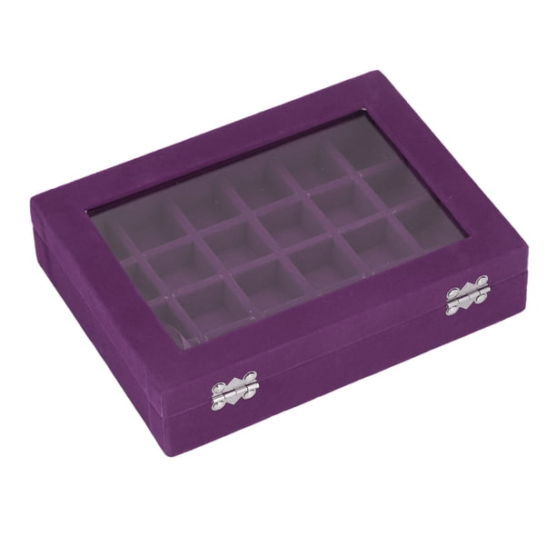 Joyero Pequeño De Terciopelo, Organizador Con 24 Compartimentos, Joyero, Caja De Almacenamiento Para Pendientes Y Anillos, Joyero Con Cerraduras