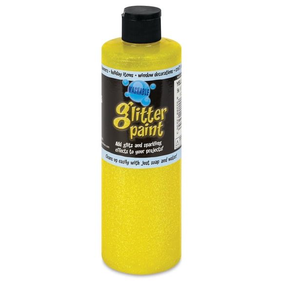 Chroma Glitter Tempera Paint - Yellow Glitter, 16 oz