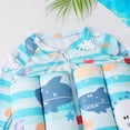 thumbnail image 5 of 2pcs/set Toddler Kids Zipper Floatation Swimsuit Little Girls Boys Long/ Short Sleeve Float Swim One Piece Swimwear Bathing Suit & Swim Cap,1-2 Years, 5 of 5