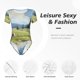 thumbnail image 4 of Balery Pasture Cow Body de cuello redondo de manga corta para mujer Tops de manga corta Tops básicos-X-Large, 4 of 7