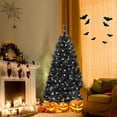 thumbnail image 7 of Demi Bonn S Size Black Artificial Halloween Tree - 210 Cool White LEDs, 2 Leaf Types, Flame-Retardant, 7 of 7