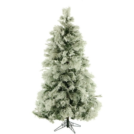 Fraser Hill Farm 7.5-Ft. Flocked Snowy Pine Artificial Christmas