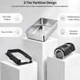 thumbnail image 5 of Roomisland Stainless Steel Litter Box with Lid, 3 in 1 Covered Metal Cat  Litter Box,High Sided Anti-Leak Cat Box with Scoop & Mat, Front & Top Entry Easy Cleaning, 5 of 8