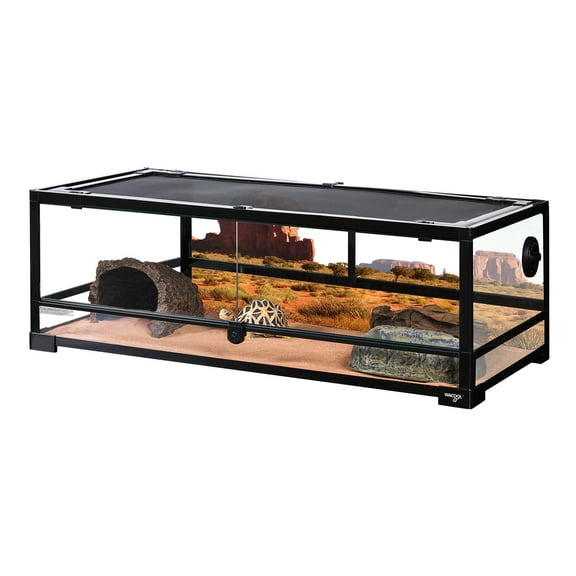REPTIZOO Extra-Low Full Tempered Glass Reptile Terrarium, 36L x 18W x 12.6D, Easy Assembly